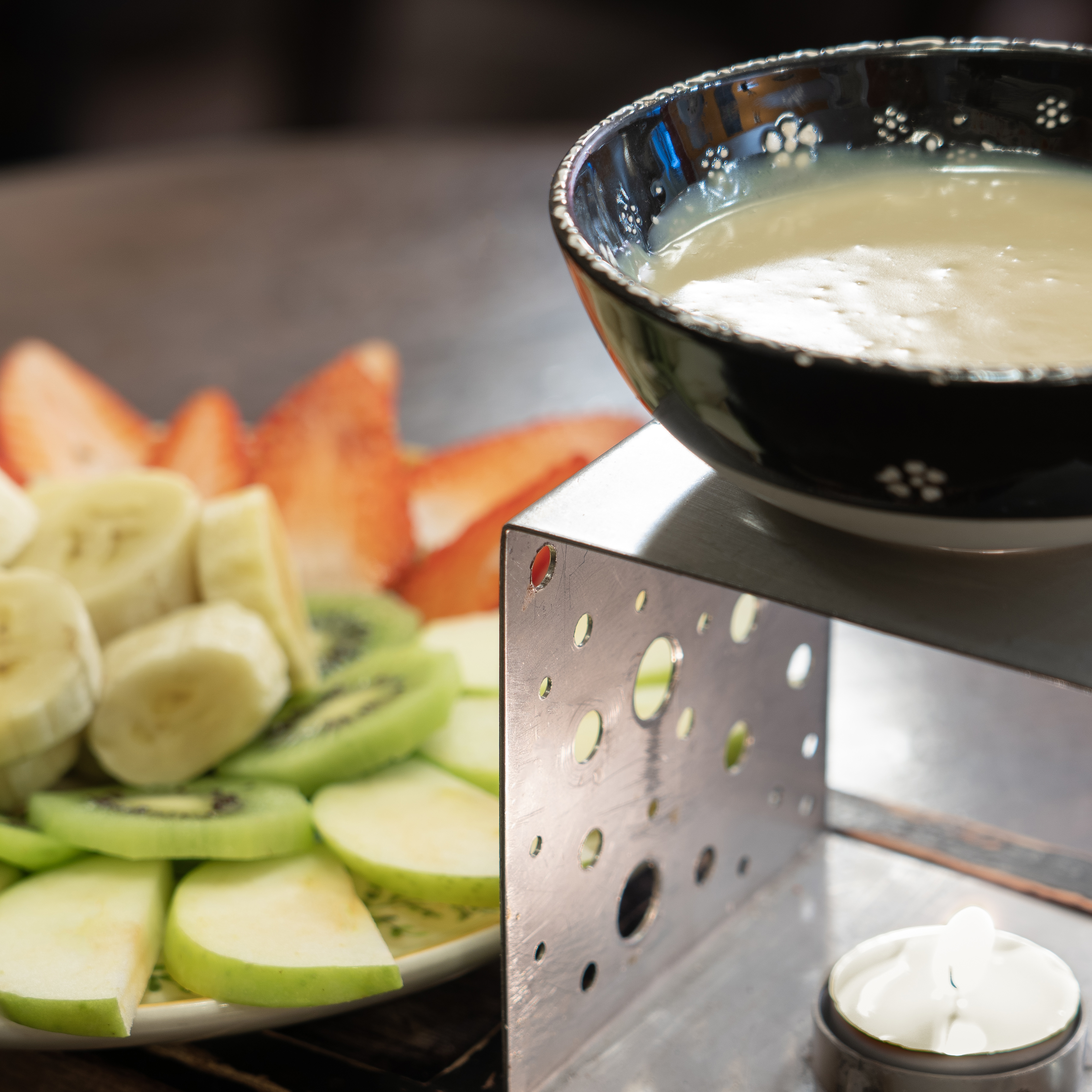 Fondue de chocolate blanco